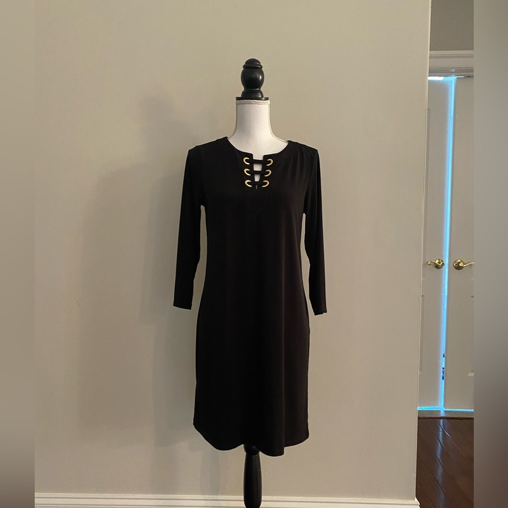 Michael Kors Black Dress with Gold Detailing